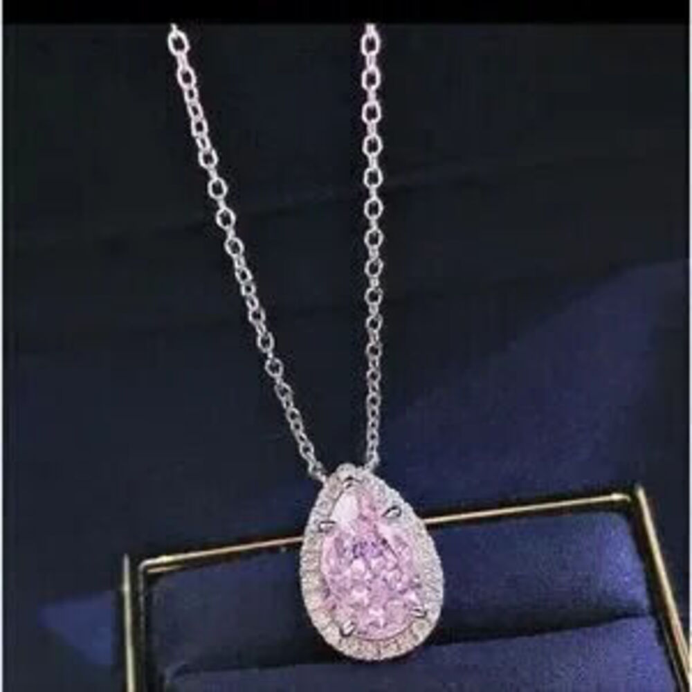 Pink?sapphire?Diamond?silver?necklace